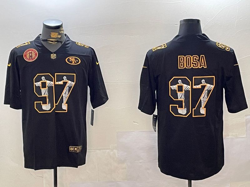 Men San Francisco 49ers #97 Bosa Black Fashion 2024 Nike Limited NFL Jersey style 11